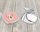 Checkerboard Pink Golden Retriever Compact Mirror – Stylish Purse Mirror with Artistic Covers BB1252SCM