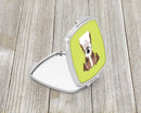 Checkerboard Lime Green Jack Russell Terrier Compact Mirror Decorative Travel Makeup Mirror for Women Girls Gifts Pocket Makeup Mirror Folding Handheld