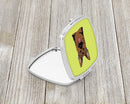 Checkerboard Lime Green German Shepherd Compact Mirror Decorative Travel Makeup Mirror for Women Girls Gifts Pocket Makeup Mirror Folding Handheld