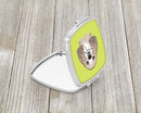 Checkerboard Lime Green Cocker Spaniel Compact Mirror Decorative Travel Makeup Mirror for Women Girls Gifts Pocket Makeup Mirror Folding Handheld