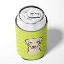 Checkerboard Lime Green Yellow Labrador Can or Bottle Hugger Cooler Sleeve for Standard 12 oz Cans, Insulated Foam Beer & Soda Can Hugger Reusable
