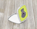 Checkerboard Lime Green Weimaraner Compact Mirror Decorative Travel Makeup Mirror for Women Girls Gifts Pocket Makeup Mirror Folding Handheld
