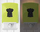 Checkerboard Lime Green Black Labrador Ceramic Night Light Compact, UL-Certified, Ideal for Bedroom, Bathroom, Nursery, Hallway, Kitchen, 6x4x3, Multicolor