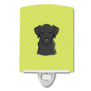 Checkerboard Lime Green Black Labrador Ceramic Night Light Compact, UL-Certified, Ideal for Bedroom, Bathroom, Nursery, Hallway, Kitchen, 6x4x3, Multicolor