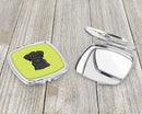 Checkerboard Lime Green Black Labrador Compact Mirror Decorative Travel Makeup Mirror for Women Girls Gifts Pocket Makeup Mirror Folding Handheld