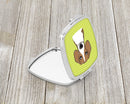 Checkerboard Lime Green Beagle Compact Mirror Decorative Travel Makeup Mirror for Women Girls Gifts Pocket Makeup Mirror Folding Handheld