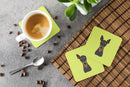Checkerboard Lime Green Min Pin Foam Coasters Set of 4 Cup Coasters for Indoor Outdoor, Tabletop Protection, Anti Slip, Mouse pad Material