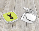 Checkerboard Lime Green Min Pin Compact Mirror Decorative Travel Makeup Mirror for Women Girls Gifts Pocket Makeup Mirror Folding Handheld