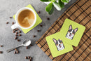 Checkerboard Lime Green Corgi Foam Coasters Set of 4 Cup Coasters for Indoor Outdoor, Tabletop Protection, Anti Slip, Mouse pad Material