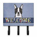 Boston Terrier Welcome Leash or Key Holder Wall Hooks, Coat Rack Wall Mount, for Hanging Keys, Towels, Aprons, Leashes
