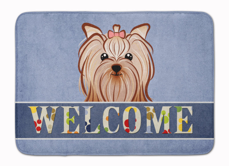 Yorkie Yorkishire Terrier Welcome Machine Washable Memory Foam Mat BB1390RUG