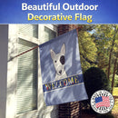 Bull Terrier Welcome House Flag 28x40 Porch Sleeve Pole Decorative Outside Yard Banner Artwork Wall Hanging, Polyester