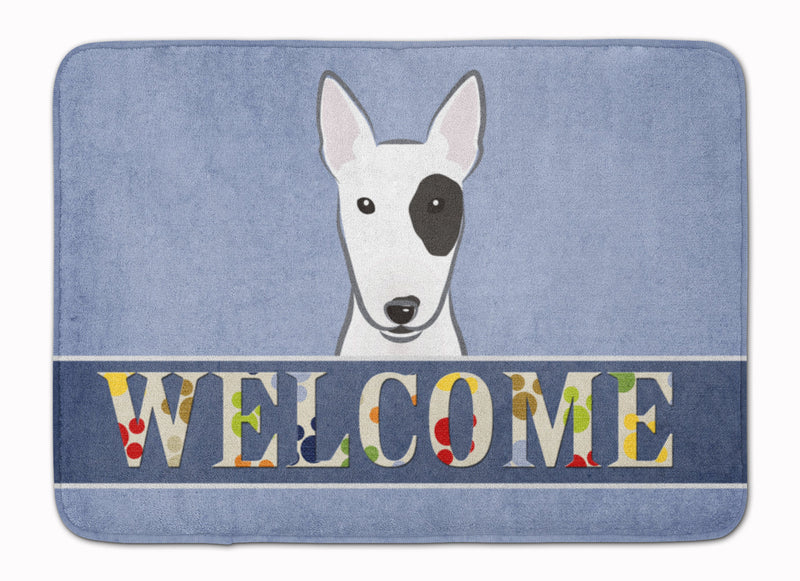 Bull Terrier Welcome Machine Washable Memory Foam Mat BB1395RUG