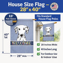 Dalmatian Welcome House Flag 28x40 Porch Sleeve Pole Decorative Outside Yard Banner Artwork Wall Hanging, Polyester