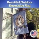 Cocker Spaniel Welcome House Flag 28x40 Porch Sleeve Pole Decorative Outside Yard Banner Artwork Wall Hanging, Polyester