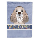 Cocker Spaniel Welcome House Flag 28x40 Porch Sleeve Pole Decorative Outside Yard Banner Artwork Wall Hanging, Polyester