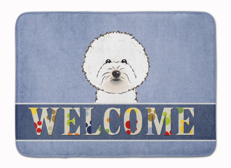 Bichon Frise Welcome Machine Washable Memory Foam Mat BB1403RUG