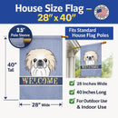Pekingese Welcome House Flag 28x40 Porch Sleeve Pole Decorative Outside Yard Banner Artwork Wall Hanging, Polyester
