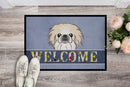 Pekingese Welcome Doormat Indoor Outdoor 24H X 36W Front Door Mat Rugs for Entryway, Non Slip Washable Low Pile,