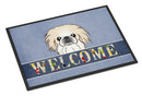 Pekingese Welcome Doormat Indoor Outdoor 24H X 36W Front Door Mat Rugs for Entryway, Non Slip Washable Low Pile,