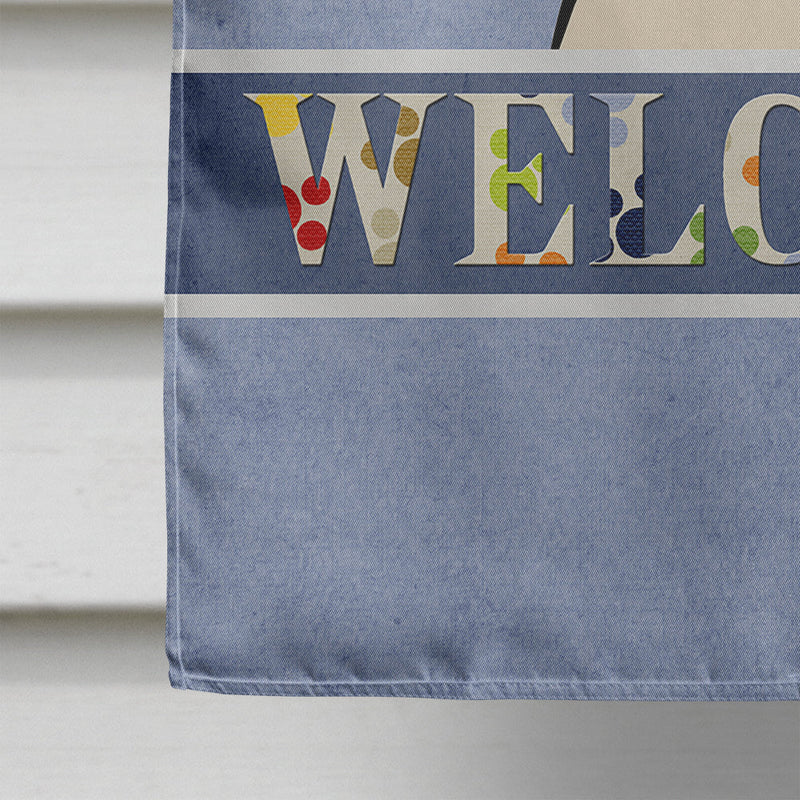 Yellow Labrador Welcome Flag Canvas House Size BB1408CHF