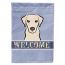 Yellow Labrador Welcome House Flag 28x40 Porch Sleeve Pole Decorative Outside Yard Banner Artwork Wall Hanging, Polyester