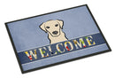 Yellow Labrador Welcome Doormat Indoor Outdoor 18H X 27W Front Door Mat Rugs for Entryway, Non Slip Washable