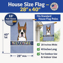 Boxer Welcome House Flag 28x40 Porch Sleeve Pole Decorative Outside Yard Banner Artwork Wall Hanging, Polyester