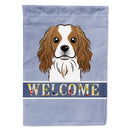 Cavalier Spaniel Welcome House Flag 28x40 Porch Sleeve Pole Decorative Outside Yard Banner Artwork Wall Hanging, Polyester