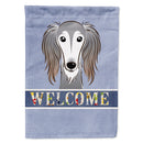 Saluki Welcome House Flag 28x40 Porch Sleeve Pole Decorative Outside Yard Banner Artwork Wall Hanging, Polyester
