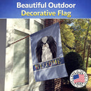 Japanese Chin Welcome House Flag 28x40 Porch Sleeve Pole Decorative Outside Yard Banner Artwork Wall Hanging, Polyester