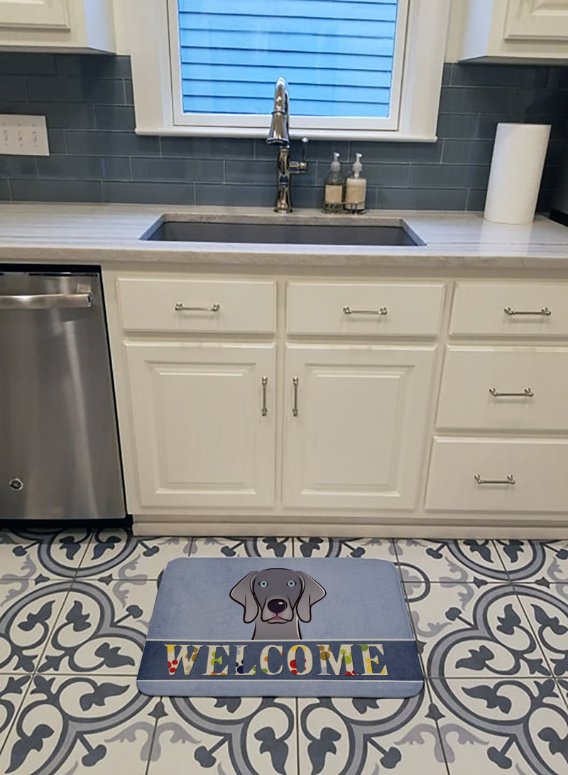 Weimaraner Welcome Machine Washable Memory Foam Mat BB1417RUG