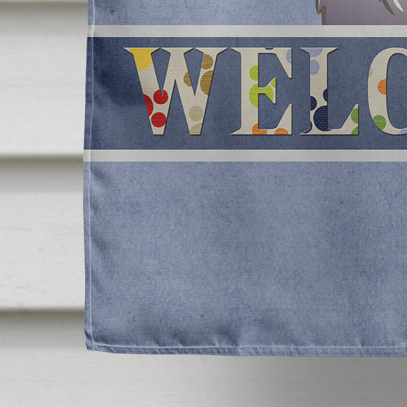 Yorkie Puppy Welcome Flag Canvas House Size BB1418CHF