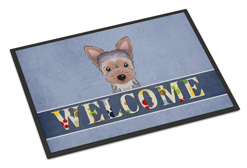 Yorkie Puppy Welcome Indoor or Outdoor Mat 24x36 BB1418JMAT