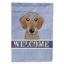 Wirehaired Dachshund Welcome House Flag 28x40 Porch Sleeve Pole Decorative Outside Yard Banner Artwork Wall Hanging, Polyester
