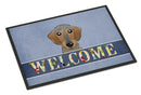 Wirehaired Dachshund Welcome Doormat Indoor Outdoor 18H X 27W Front Door Mat Rugs for Entryway, Non Slip Washable