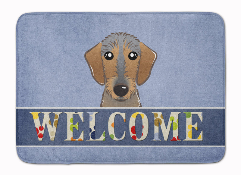 Wirehaired Dachshund Welcome Machine Washable Memory Foam Mat BB1419RUG