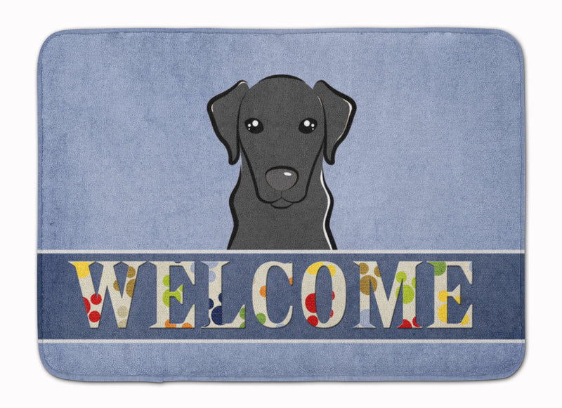 Black Labrador Welcome Machine Washable Memory Foam Mat BB1421RUG