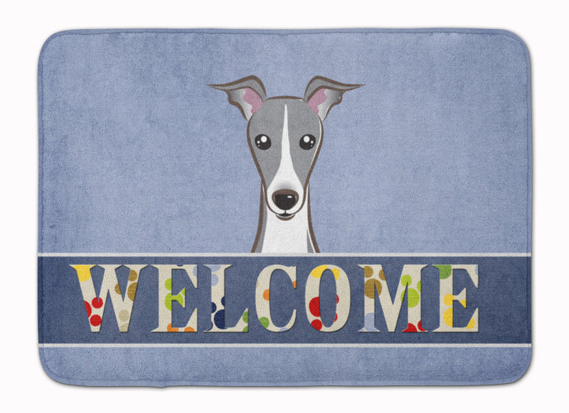 Italian Greyhound Welcome Machine Washable Memory Foam Mat BB1422RUG