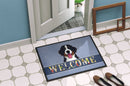 Bernese Mountain Dog Welcome Doormat Indoor Outdoor 24H X 36W Front Door Mat Rugs for Entryway, Non Slip Washable Low Pile,