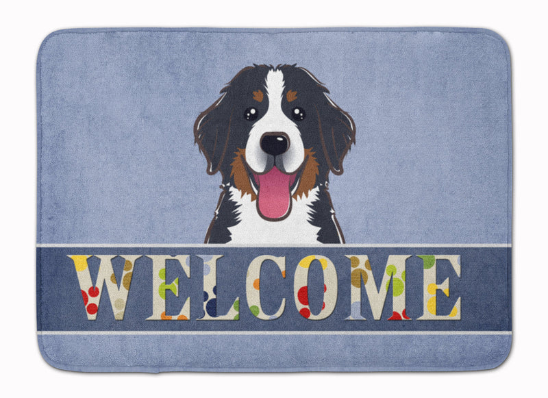 Bernese Mountain Dog Welcome Machine Washable Memory Foam Mat BB1423RUG