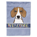 Beagle Welcome House Flag 28x40 Porch Sleeve Pole Decorative Outside Yard Banner Artwork Wall Hanging, Polyester