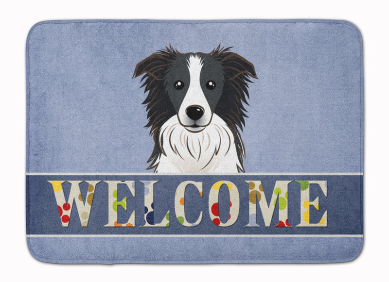 Border Collie Welcome Machine Washable Memory Foam Mat BB1427RUG