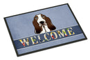 Basset Hound Welcome Doormat Indoor Outdoor 18H X 27W Front Door Mat Rugs for Entryway, Non Slip Washable