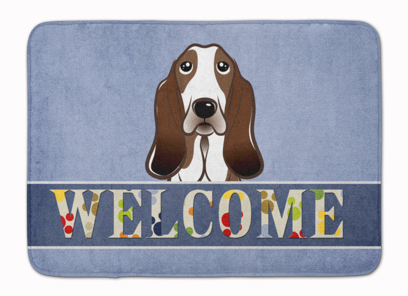 Basset Hound Welcome Machine Washable Memory Foam Mat BB1429RUG