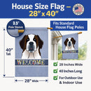 Saint Bernard Welcome House Flag 28x40 Porch Sleeve Pole Decorative Outside Yard Banner Artwork Wall Hanging, Polyester