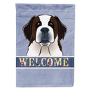 Saint Bernard Welcome House Flag 28x40 Porch Sleeve Pole Decorative Outside Yard Banner Artwork Wall Hanging, Polyester
