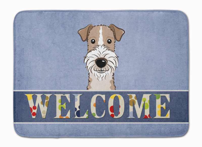 Wire Haired Fox Terrier Welcome Machine Washable Memory Foam Mat BB1433RUG