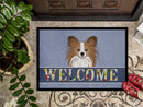 Papillon Welcome Doormat Indoor Outdoor 24H X 36W Front Door Mat Rugs for Entryway, Non Slip Washable Low Pile,