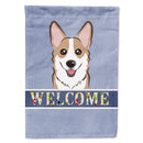 Sable Corgi Welcome House Flag 28x40 Porch Sleeve Pole Decorative Outside Yard Banner Artwork Wall Hanging, Polyester